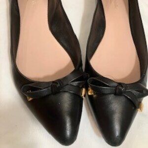 Kate Spade New York Emma Scuffed at toesLeather Bow with Gold accent 7.5